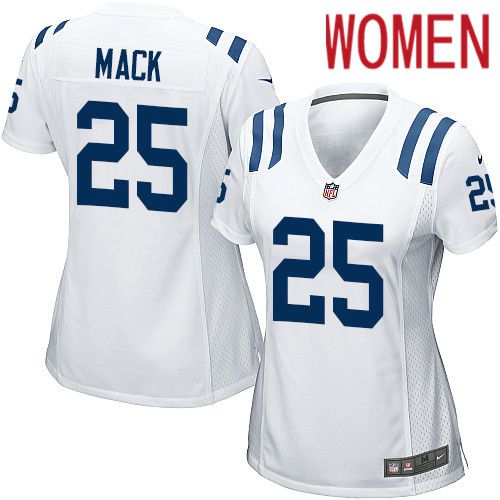Women Indianapolis Colts #25 Marlon Mack Nike White Game NFL Jersey